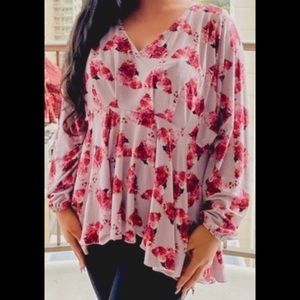 Hula Tease Carnation Rose Blouse